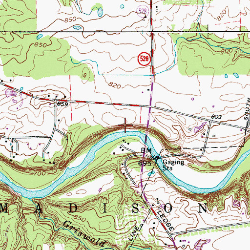 Topographic Map of Madison Palisades, OH