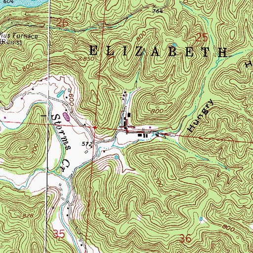 Topographic Map of Edgemeade of Ohio Center, OH
