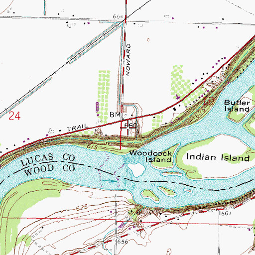 Topographic Map of Tondagamies Village (historical), OH