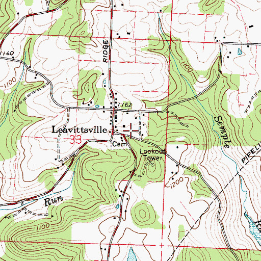 Topographic Map of Leavittsville Post Office (historical), OH