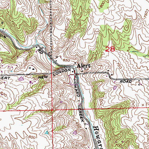 Topographic Map of Alert Post Office (historical), OH