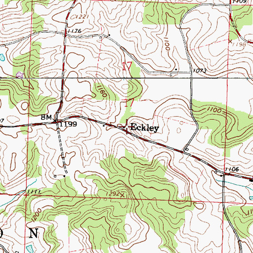 Topographic Map of Eckley Post Office (historical), OH
