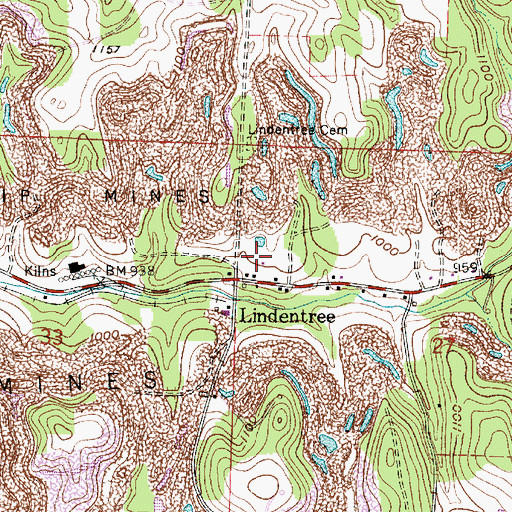 Topographic Map of Lindentree Post Office (historical), OH