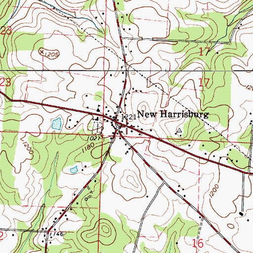 Topographic Map of New Harrisburg Post Office (historical), OH