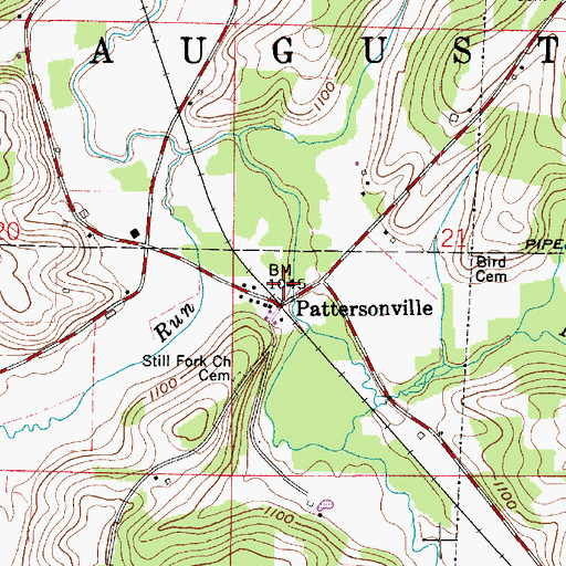 Topographic Map of Pattersonville Post Office (historical), OH