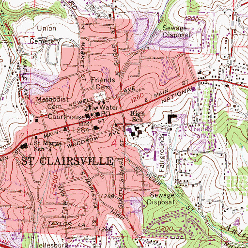 Topographic Map of Mount Pisgah African Methodist Episcopal Church, OH