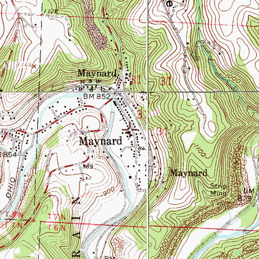 Topographic Map of Maynard Elementary School (historical), OH