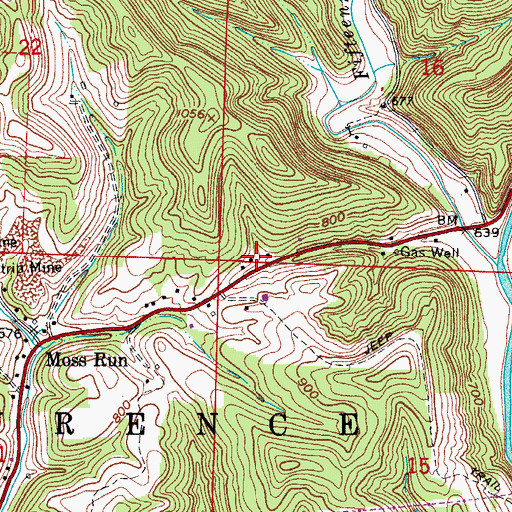 Topographic Map of Grange Hall, OH