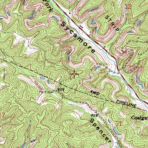 Topographic Map of Buckeye Trail, OH
