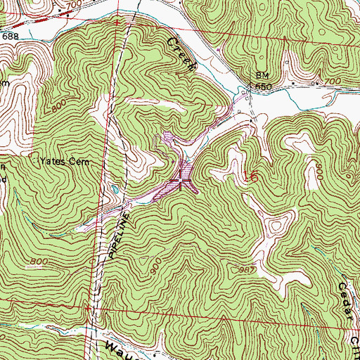 Topographic Map of McClure Lake, OH