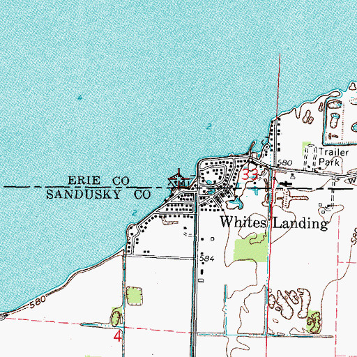 Topographic Map of Bay Harbor Marina, OH