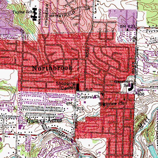Topographic Map of Northbrook United Brethren in Christ Church, OH