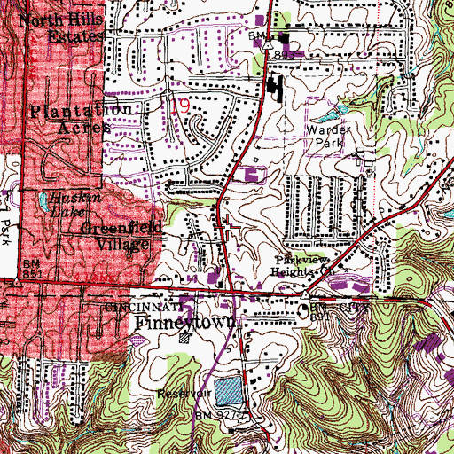 Topographic Map of Northern Hills United Methodist Church, OH