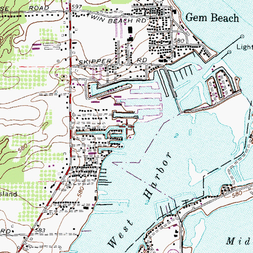 Topographic Map of Chafees Marina, OH