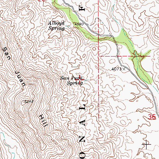 Topographic Map of San Juan Spring, AZ