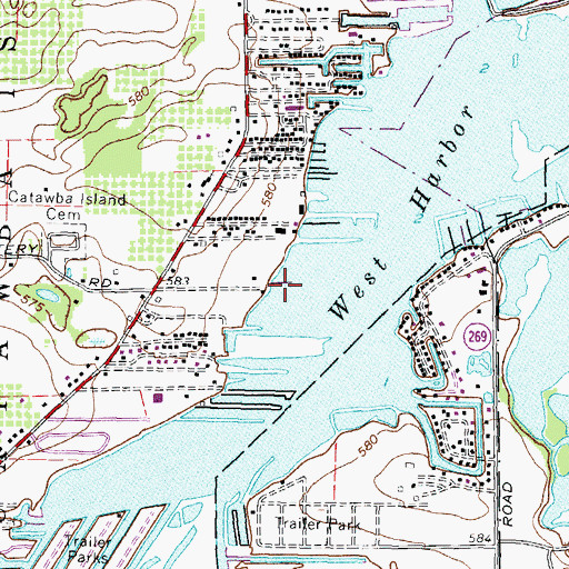 Topographic Map of Herls Harbor, OH