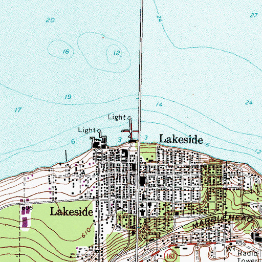 Topographic Map of Lakeside Association Dock, OH