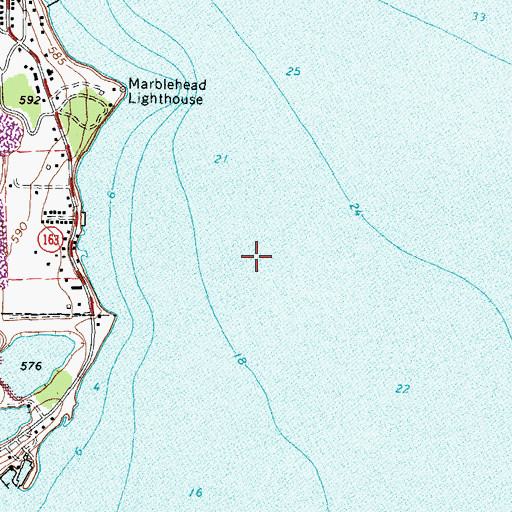 Topographic Map of Lighthouse Point Marina, OH