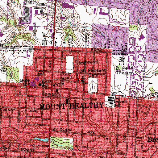 Topographic Map of Old Free Meeting House, OH