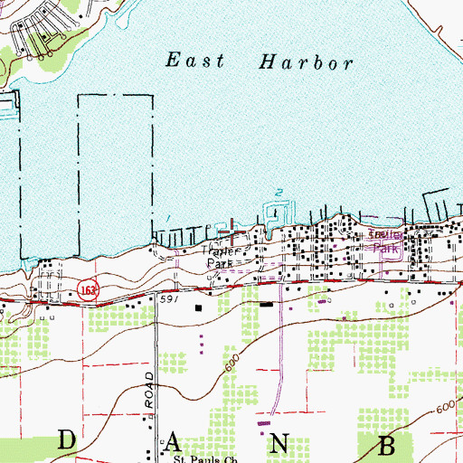 Topographic Map of Marina Del Isle, OH