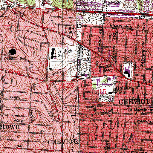 Topographic Map of Pilgrim United Church of Christ, OH