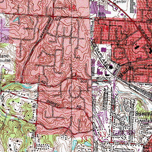 Topographic Map of Pleasant Hill Church, OH