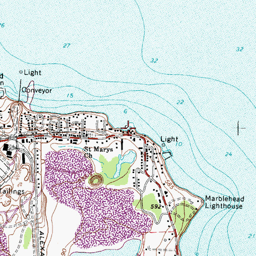 Topographic Map of Winnies Boat Basin, OH