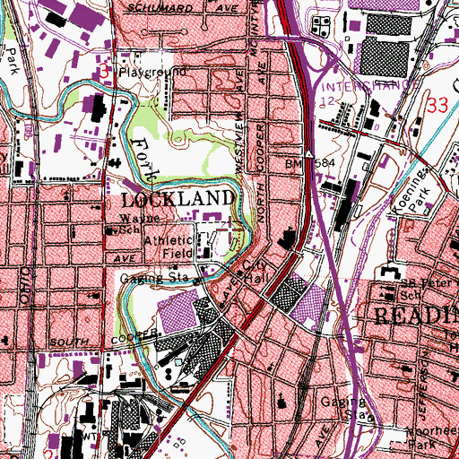 Topographic Map of Roettger Field, OH