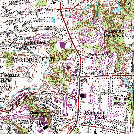 Topographic Map of Saint Bartholomew Consolidated School, OH