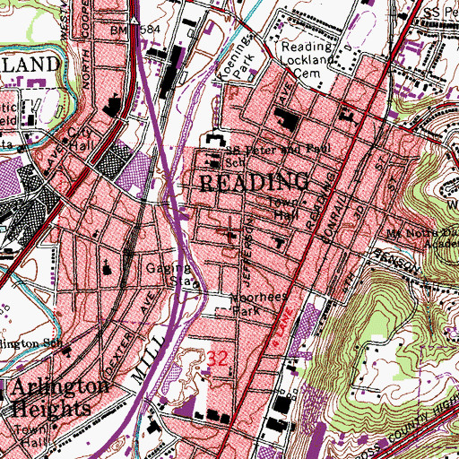 Topographic Map of Saint John United Church of Christ, OH