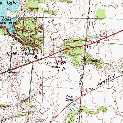 Topographic Map of Pickaway County Infirmary, OH