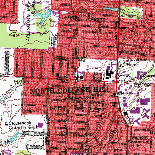 Topographic Map of Saint Margaret Mary Church, OH