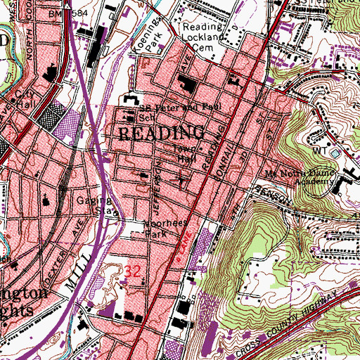 Topographic Map of Saint Paul Evangelical Lutheran Church, OH