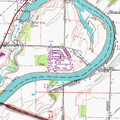 Topographic Map of Shorewood Village, OH