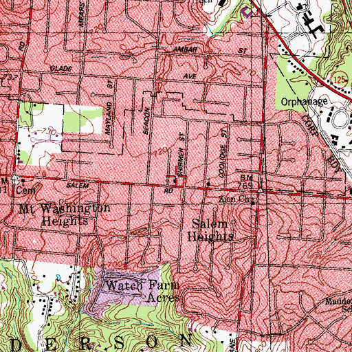 Topographic Map of Salem Baptist Church, OH