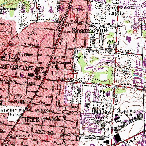 Topographic Map of Second Baptist Church, OH