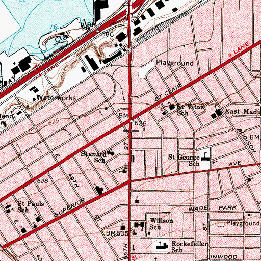 Topographic Map of Goodrich House Community Center, OH