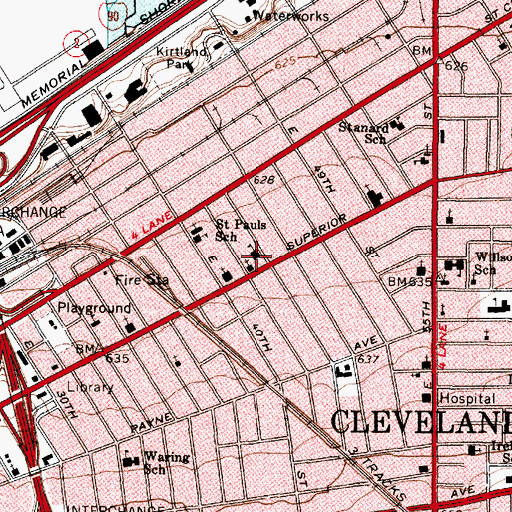 Topographic Map of Immaculate Conception School, OH
