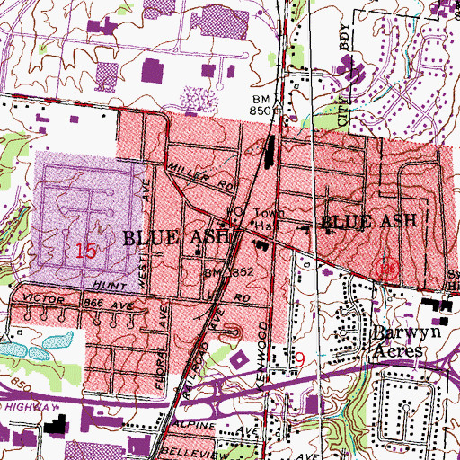 Topographic Map of Sycamore Branch Public Library, OH
