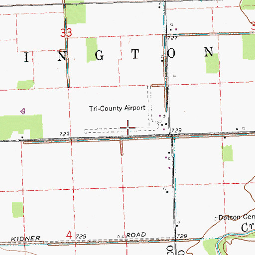 Topographic Map of Tri-County Airport (historical), OH