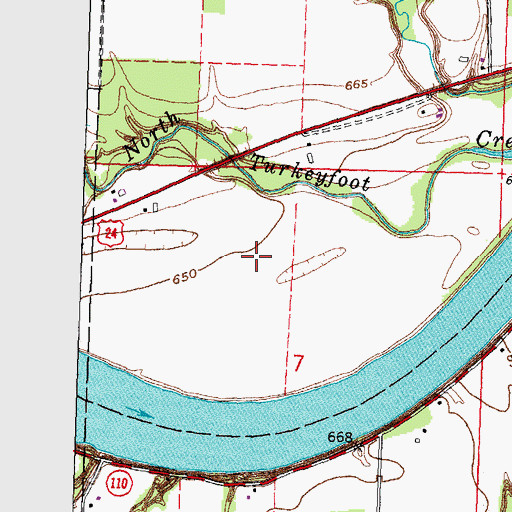Topographic Map of North Turkeyfoot State Park, OH