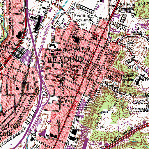 Topographic Map of Valley Baptist Church, OH