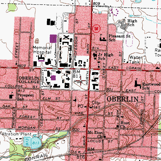 Topographic Map of Tappan Square, OH