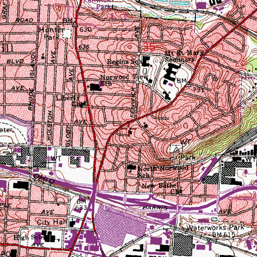 Topographic Map of Zion United Church of Christ, OH