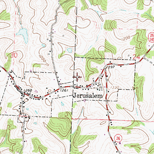 Topographic Map of Jerusalem Cemetery, OH