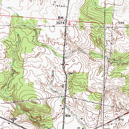 Topographic Map of Sandstone Canyon, OH