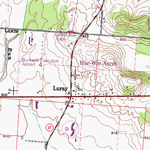 Topographic Map of Har-Win Acres, OH