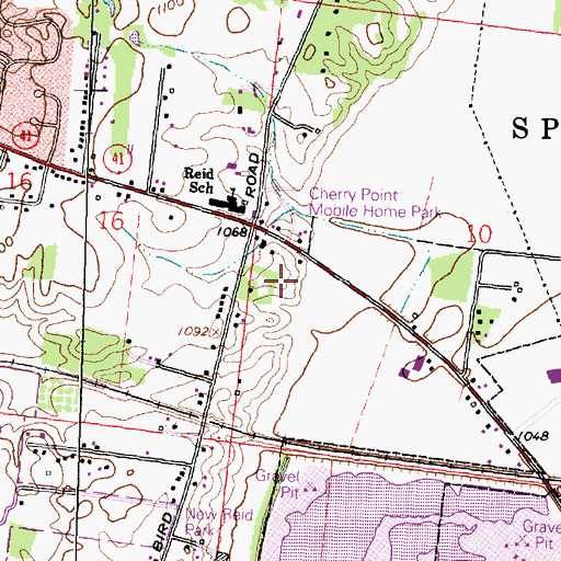 Topographic Map of Cherry Point Mobile Home Park, OH