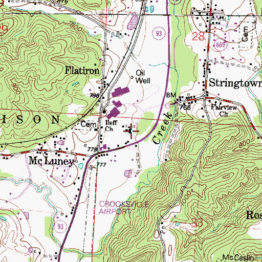 Topographic Map of Crooksville High School, OH