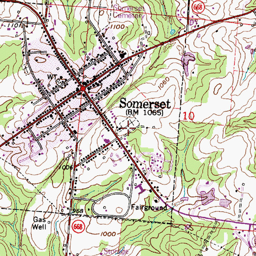 Topographic Map of Holy Trinity Cemetery, OH